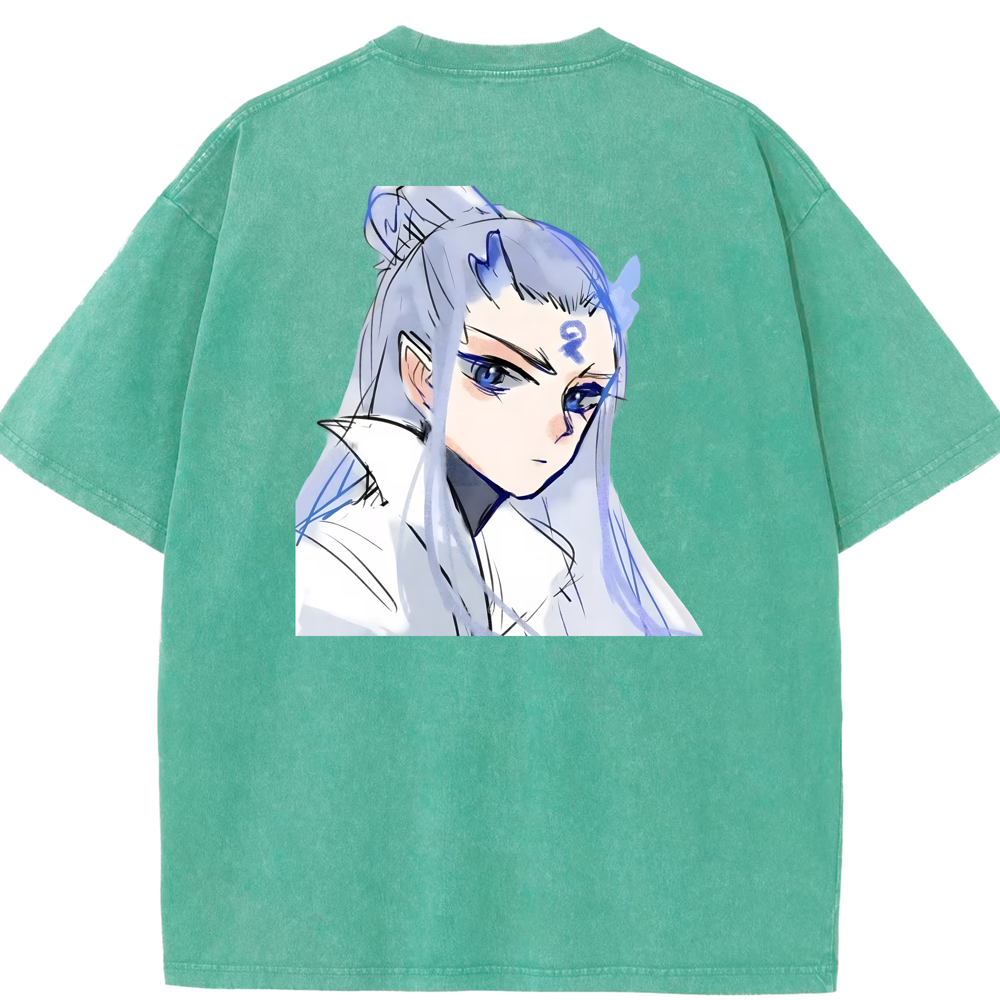 （画像用） Ne Zha 2 ナタ 魔童の大暴れ 綿100% ヴィンテージ風 半袖Tシャツ（背面プリント）